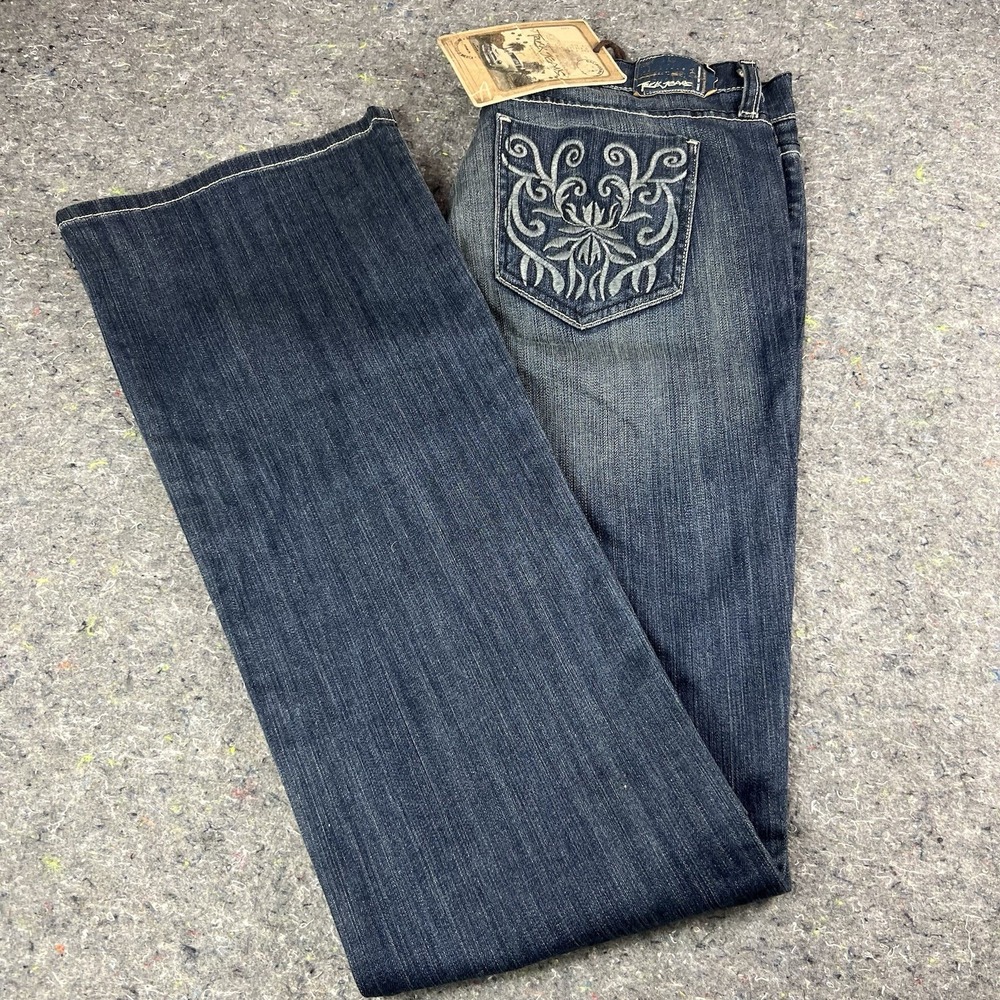 Vintage Truck Jeans Women's 13 Blue Denim Distressed Bootcut Y2K USA Used